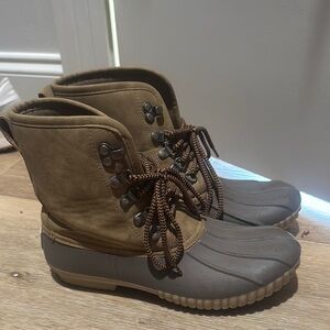 Brown and Gray Duck Boots